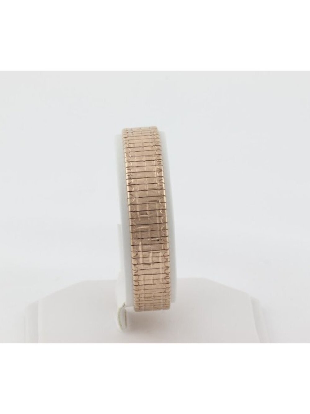 18k Rose Gold Over Sterling Silver Shiny Textured Omega Chain Bracelet 7 1/2" in - Picture 4 of 8
